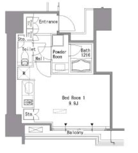 Ｗｈｉｔｅ　Ｔｏｗｅｒ　Ｈａｍａｍａｔｓｕｃｈｏ　401号室　間取り