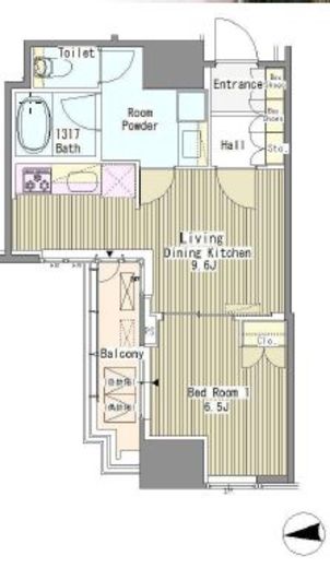 Ｗｈｉｔｅ　Ｔｏｗｅｒ　Ｈａｍａｍａｔｓｕｃｈｏ　702号室　間取り
