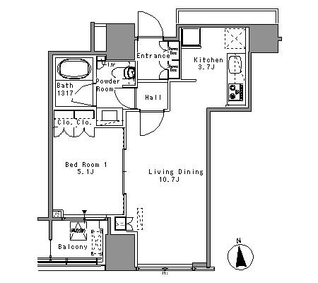 ホワイトタワー浜松町　805号室　間取り