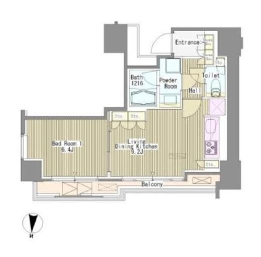 ホワイトタワー浜松町　812号室　間取り