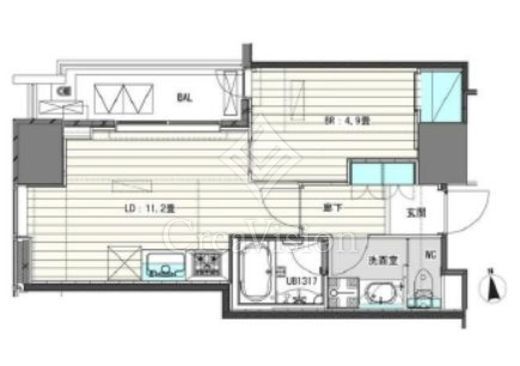ホワイトタワー浜松町　1702号室　間取り