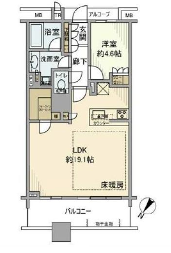 ブリリアマーレ有明　1309号室　間取り