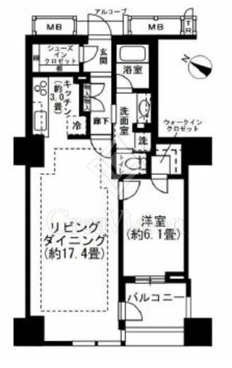 ブリリアマーレ有明　17F2号室　間取り