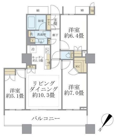 ブリリアマーレ有明　502号室　間取り