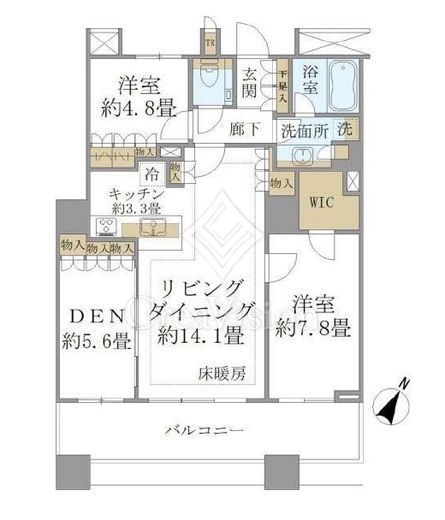 ブリリアマーレ有明　1223号室　間取り