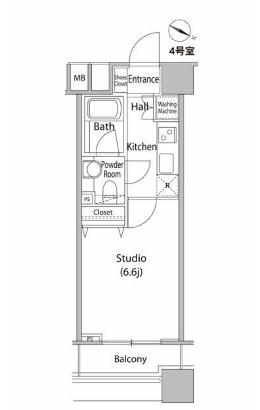 ファーストリアルタワー新宿　704号室　間取り
