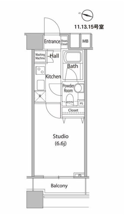 ファーストリアルタワー新宿　813号室　間取り