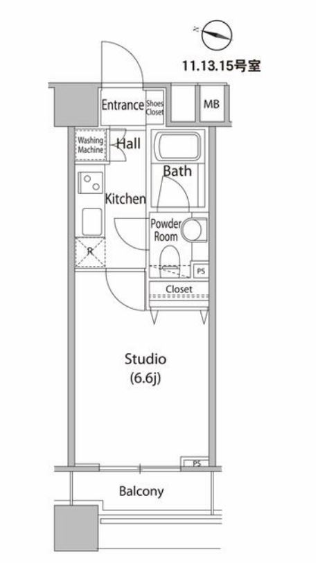 ファーストリアルタワー新宿　413号室　間取り