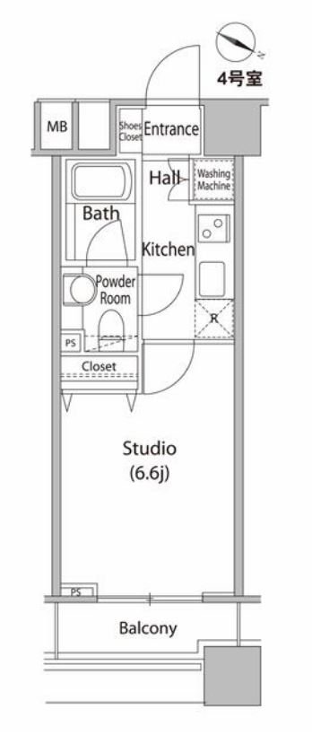 ファーストリアルタワー新宿　1604号室　間取り