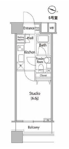 ファーストリアルタワー新宿　1105号室　間取り