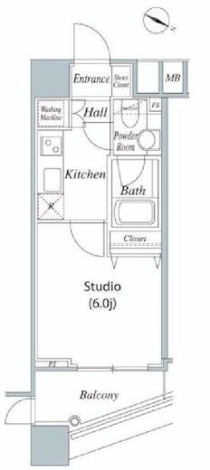 ファーストリアルタワー新宿　1302号室　間取り