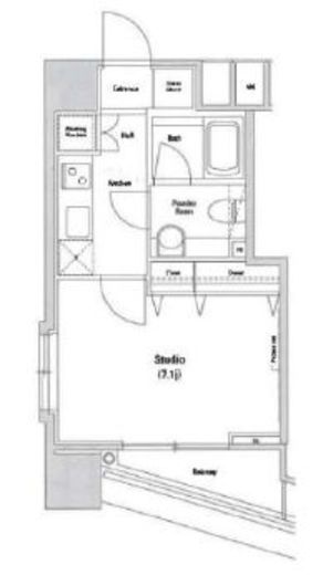 ファーストリアルタワー新宿　1307号室　間取り