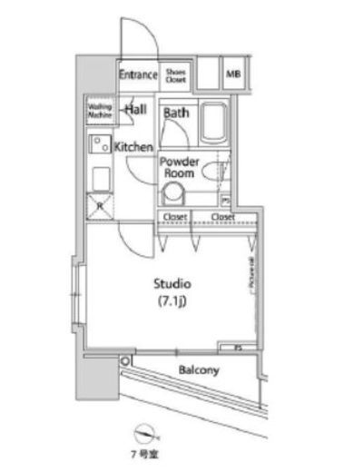 ファーストリアルタワー新宿　1607号室　間取り