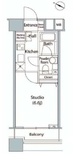 ファーストリアルタワー新宿　1913号室　間取り
