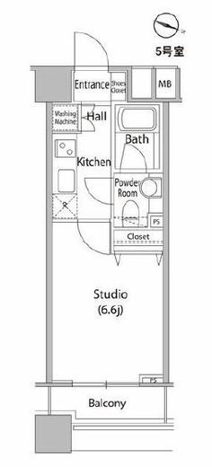ファーストリアルタワー新宿　2005号室　間取り