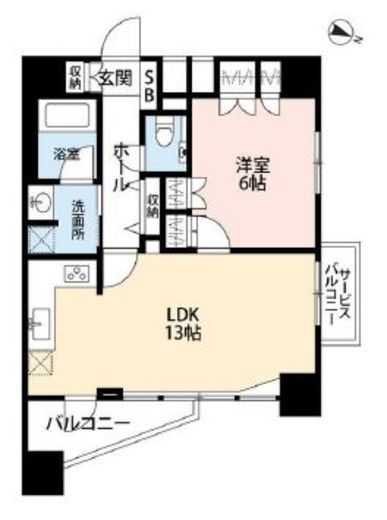 ファーストリアルタワー新宿　21F1号室　間取り