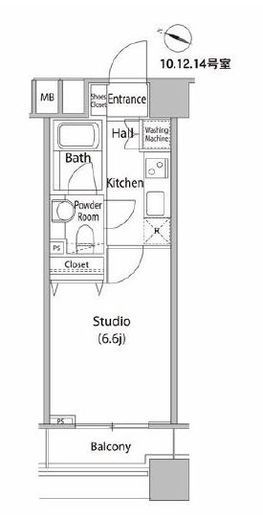 ファーストリアルタワー新宿　412号室　間取り