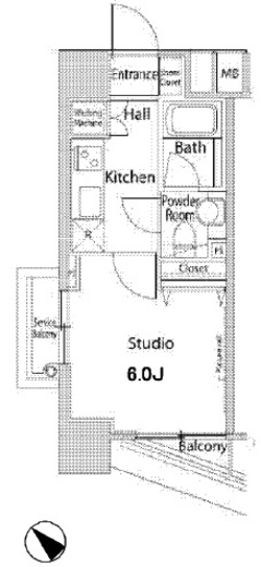 ファーストリアルタワー新宿　417号室　間取り
