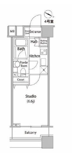 ファーストリアルタワー新宿　704号室　間取り