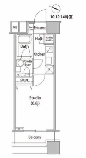 ファーストリアルタワー新宿　712号室　間取り