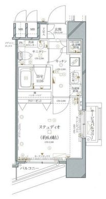 ファーストリアルタワー新宿　801号室　間取り