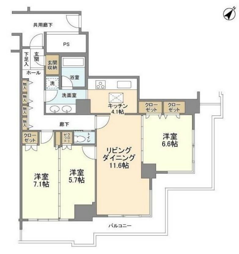 トルナーレ日本橋浜町　3905号室　間取り
