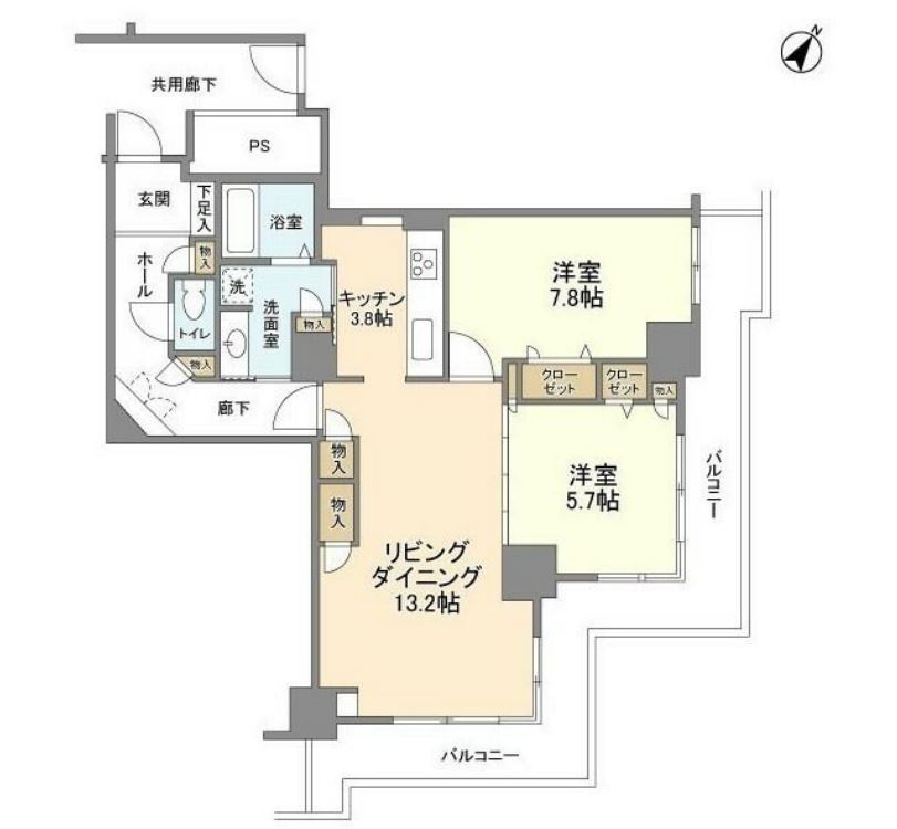 トルナーレ日本橋浜町　1805号室　間取り