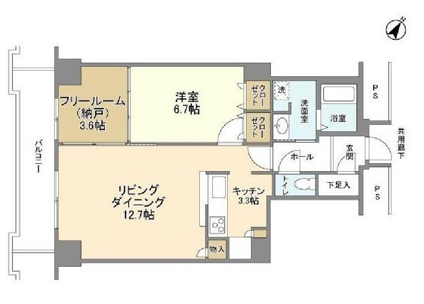 トルナーレ日本橋浜町　1613号室　間取り