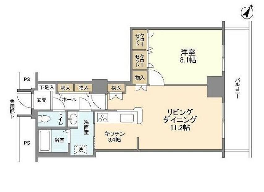 トルナーレ日本橋浜町　2502号室　間取り