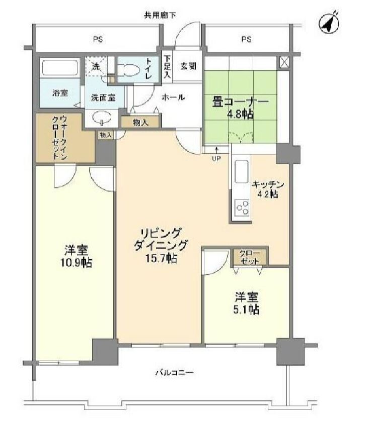 トルナーレ日本橋浜町　2207号室　間取り