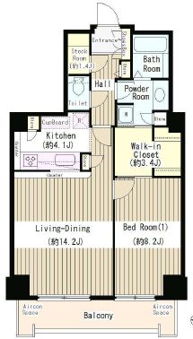 トルナーレ日本橋浜町　2802号室　間取り