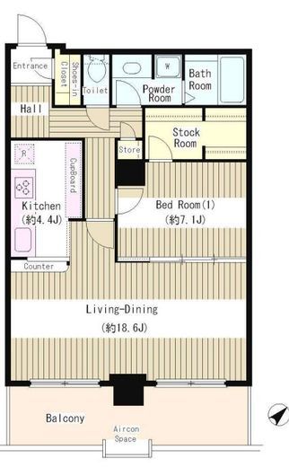 トルナーレ日本橋浜町　3007号室　間取り