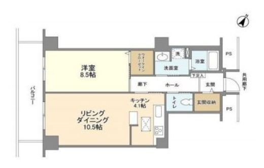 トルナーレ日本橋浜町　611号室　間取り