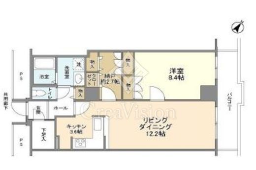 トルナーレ日本橋浜町　2503号室　間取り