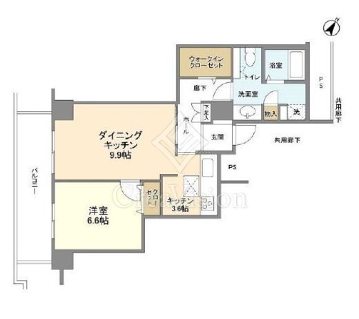 トルナーレ日本橋浜町　1509号室　間取り