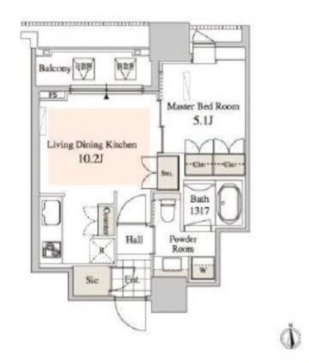タワーコート北品川　2801号室　間取り