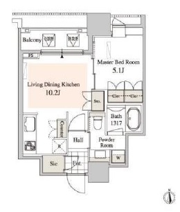 タワーコート北品川　2901号室　間取り