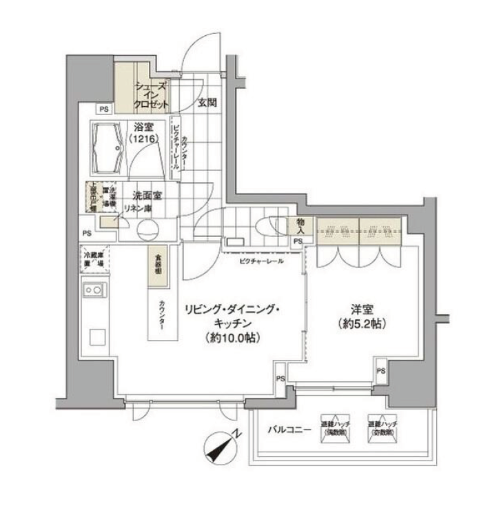 パークハビオ渋谷　712号室　間取り