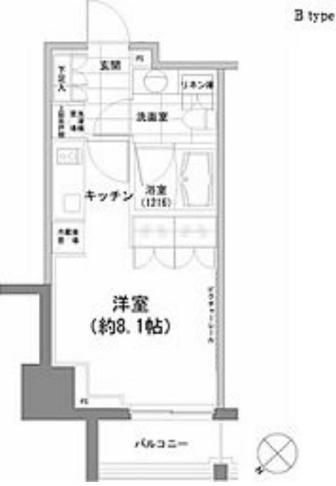 パークハビオ渋谷　1102号室　間取り