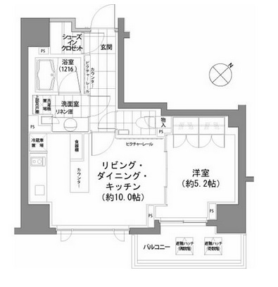 パークハビオ渋谷　1212号室　間取り
