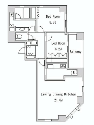 LaSante一番町　1001号室　間取り