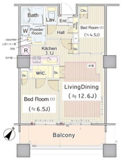 ブリリア有明スカイタワー　1025号室　間取り
