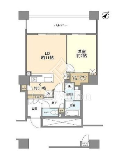 ブリリア有明スカイタワー　12F7号室　間取り