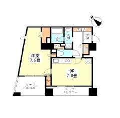 TKフラッツ渋谷　1401号室　間取り