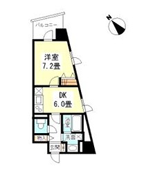 TKフラッツ渋谷　608号室　間取り