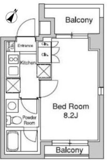 プラウドフラット目黒行人坂　407号室　間取り