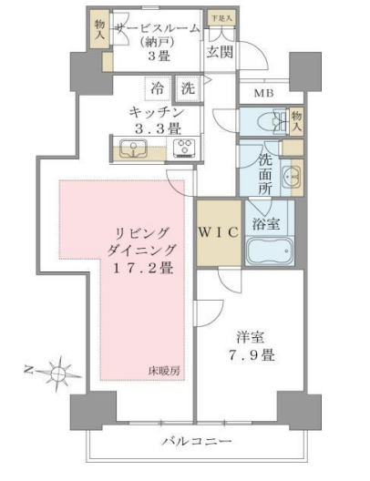 Brillia ist 東雲キャナルコート（旧アパートメンツ東雲キャナルコート）　908号室　間取り