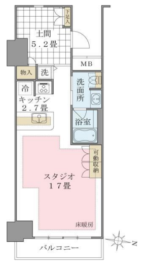 Brillia ist 東雲キャナルコート（旧アパートメンツ東雲キャナルコート）　227号室　間取り