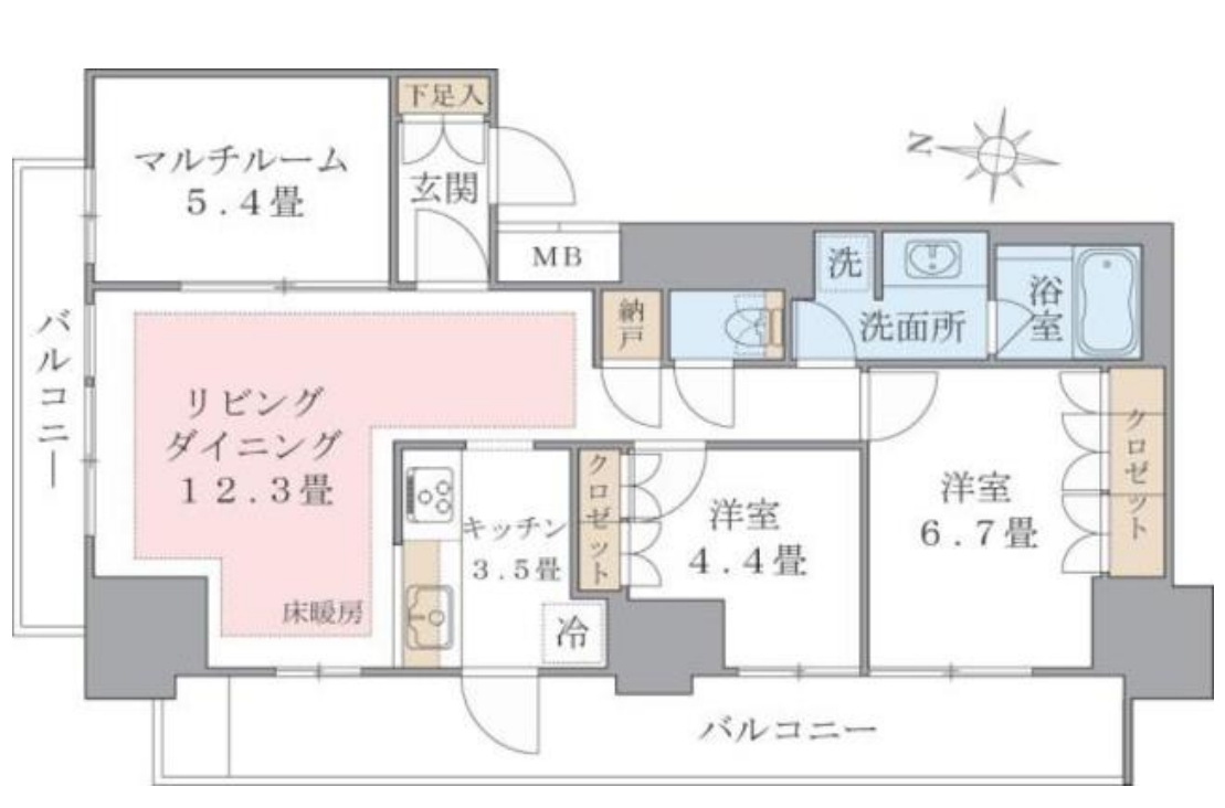 Brillia ist 東雲キャナルコート　501号室　間取り