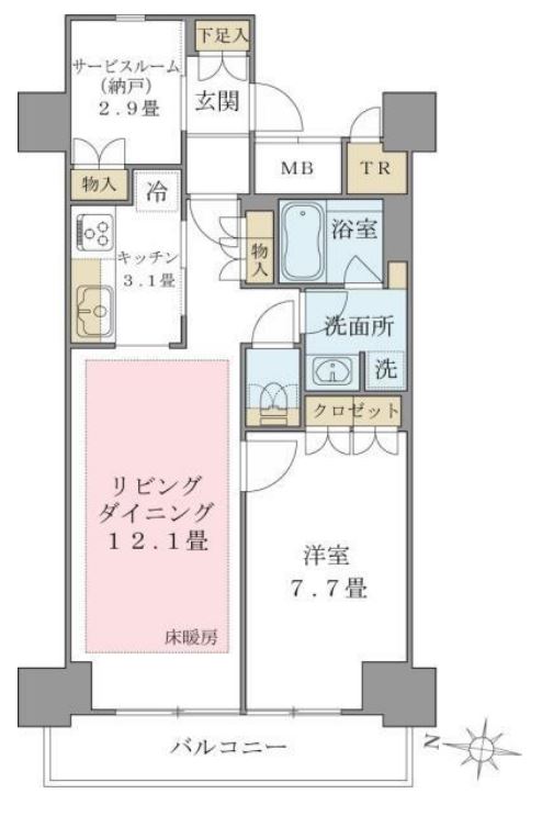 Brillia ist 東雲キャナルコート（旧アパートメンツ東雲キャナルコート）　1004号室　間取り